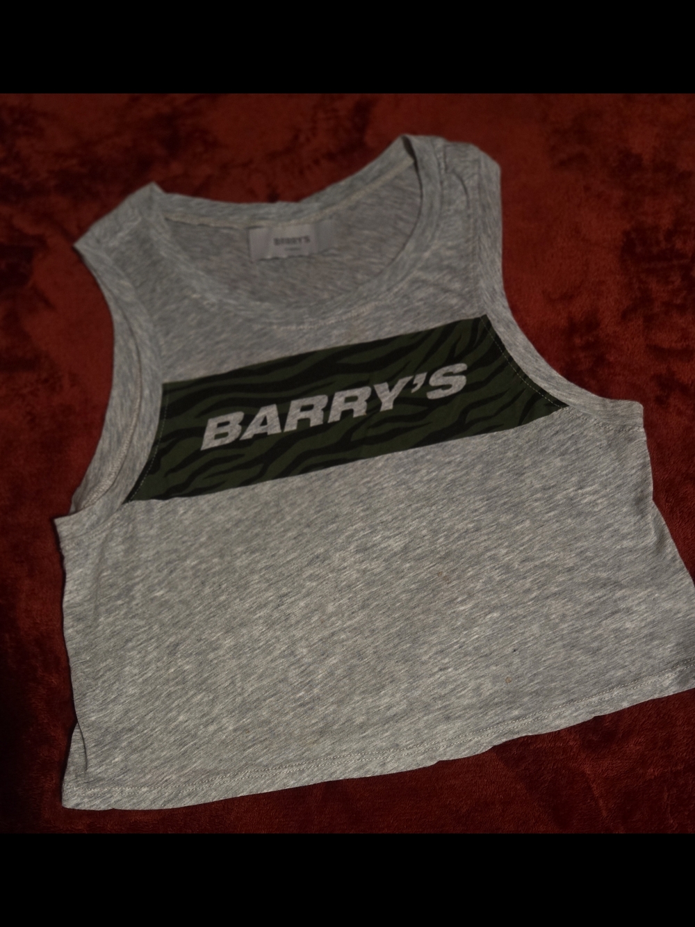 Steve & Barry's Gray Tank with Green Camo 'Barry's' Logo